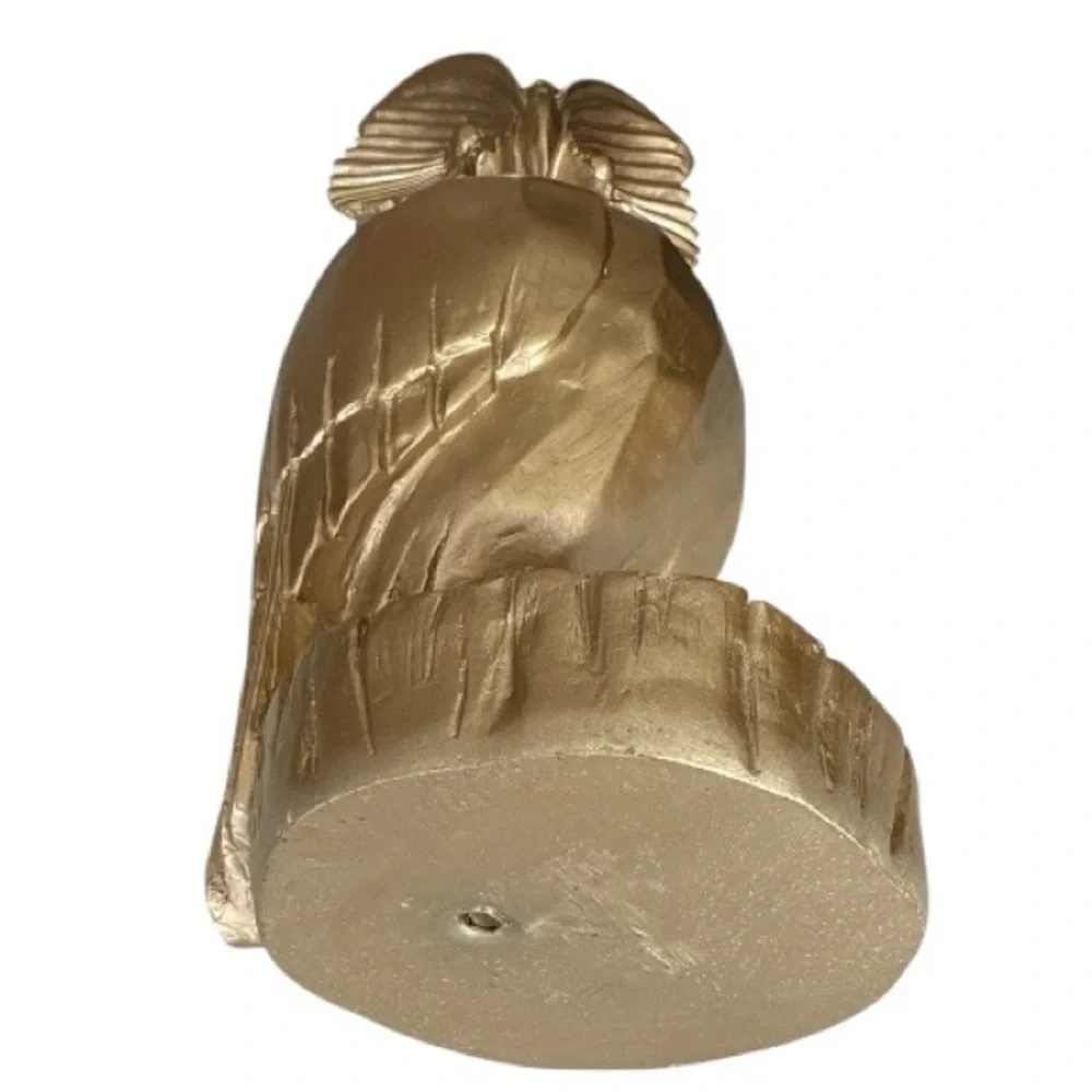 Gold Owl Resin Statue 13 inch Bird Figurine